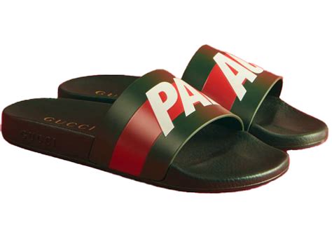 palace x Gucci slides